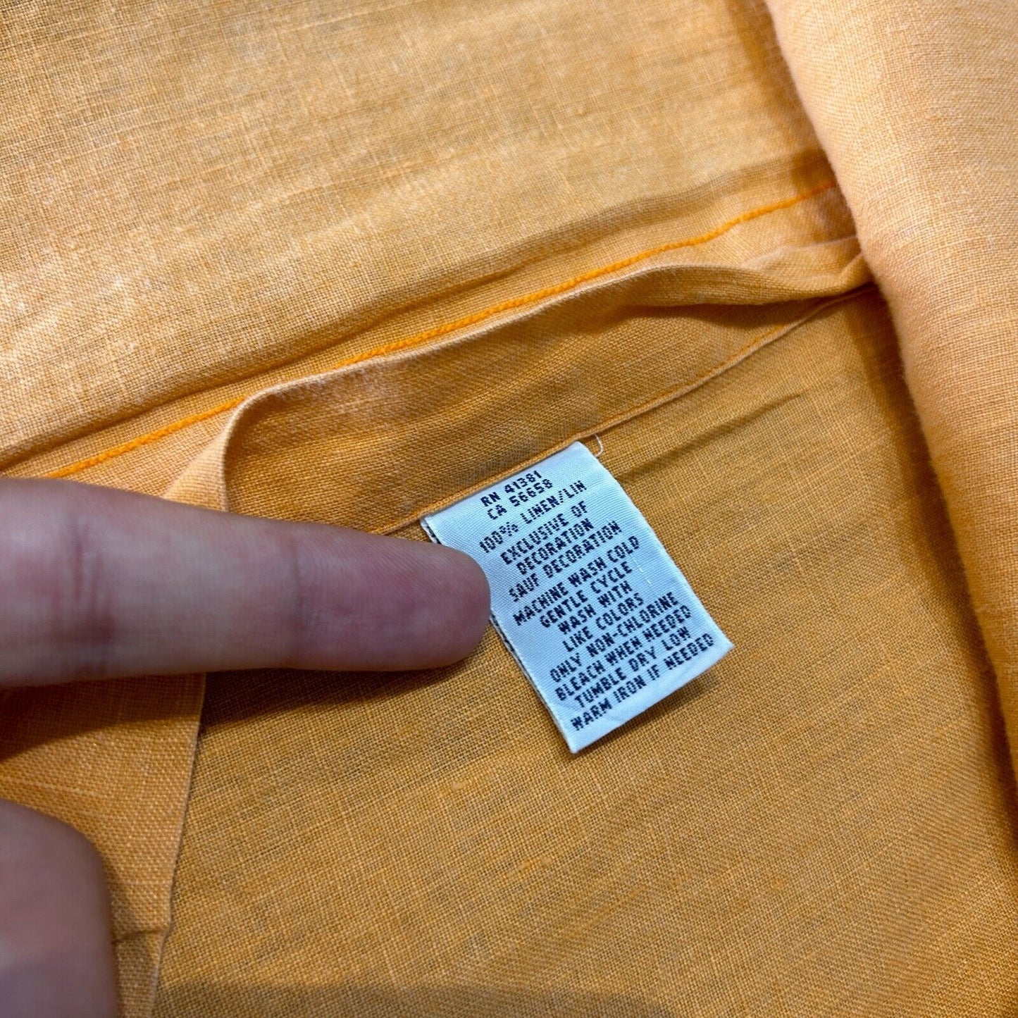 VINTAGE | Ralph Lauren Orange Linen Short Sleeve Button Down Shirt sz XL