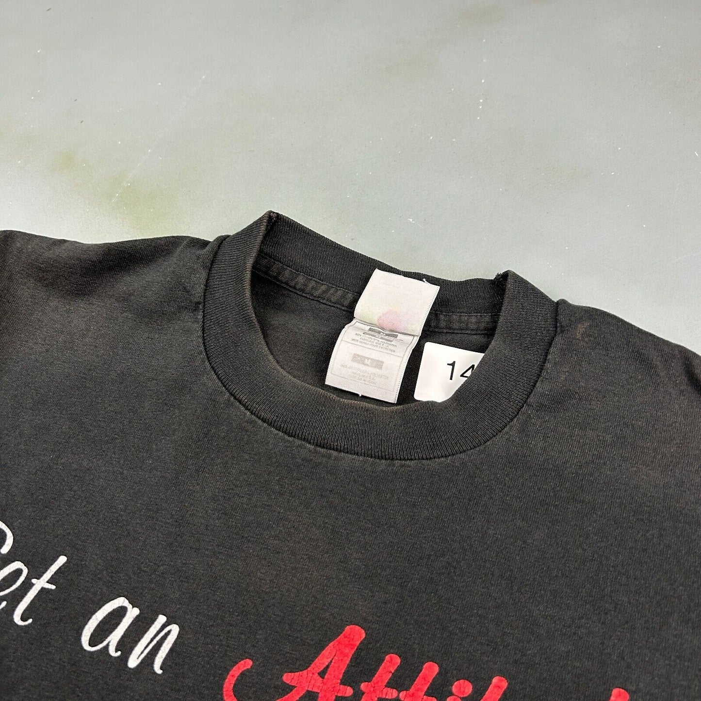 VINTAGE 90s Get An Attitude And.. DANCE Black T-Shirt sz Medium Adult