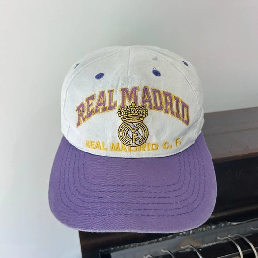 VINTAGE 90s | Real Madrid C.F. Football Club Faded Snapback Hat sz OS