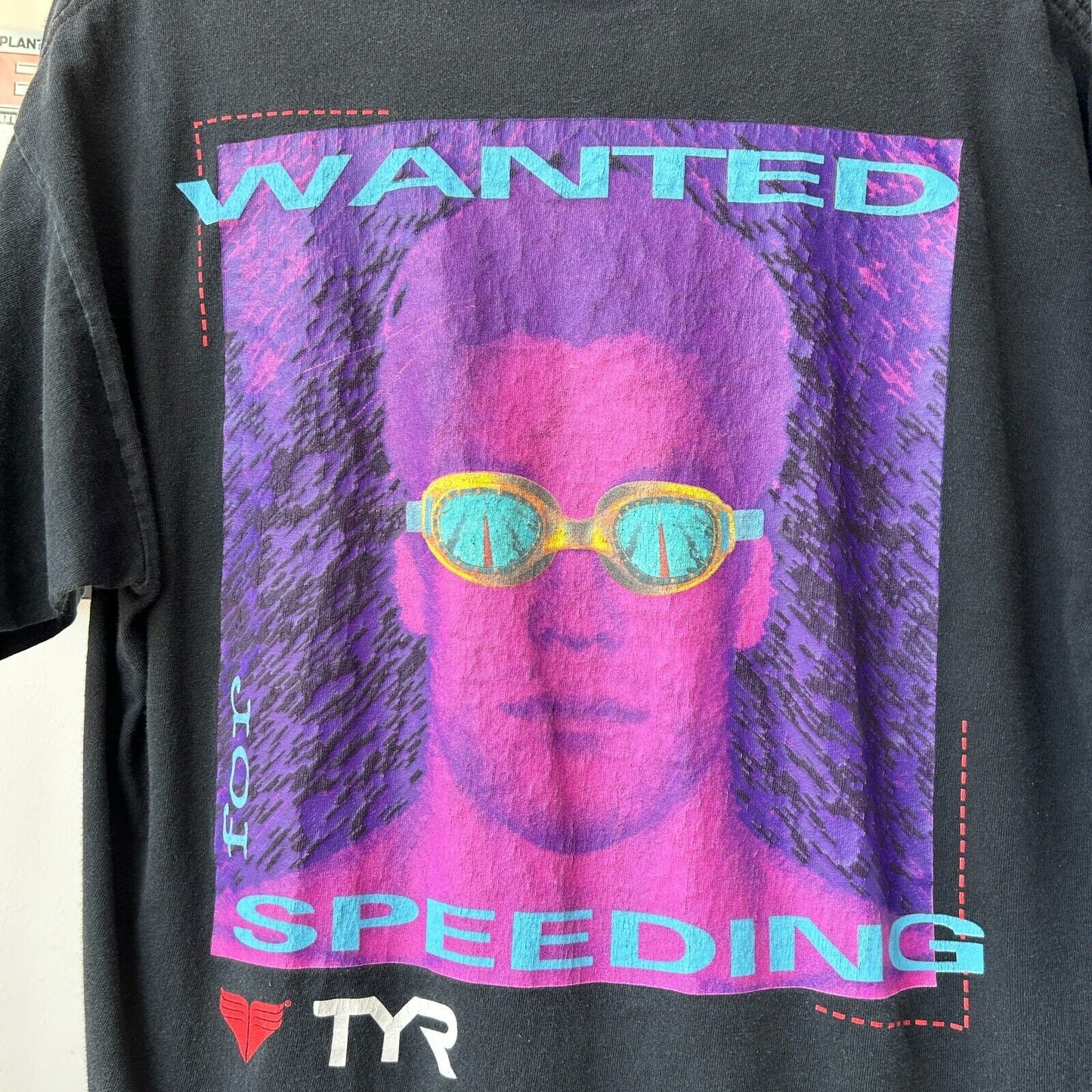 VINTAGE 90s | Wanted For Speeding TYR T-Shirt sz M