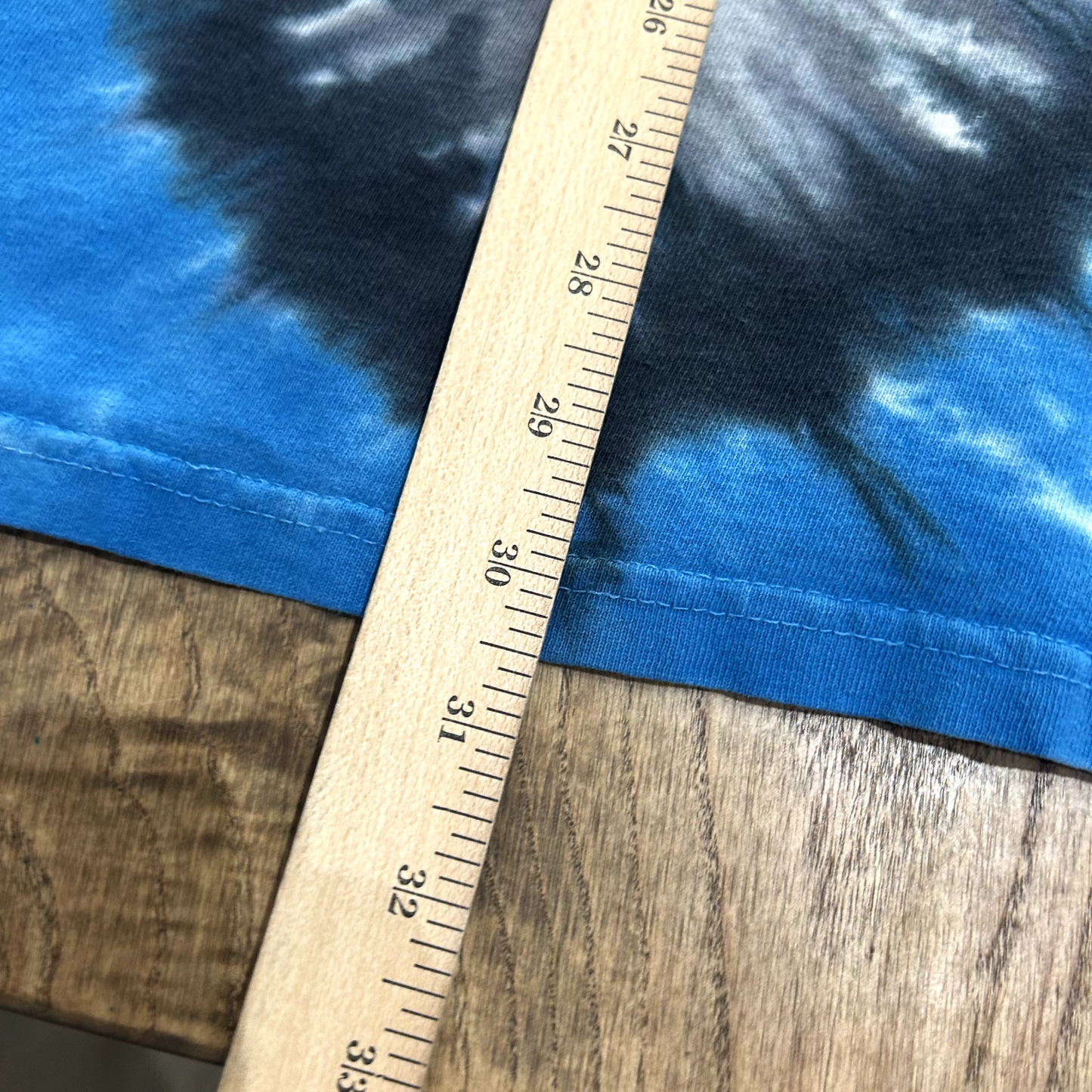 RUSH All Over Print Tie Dye Liquid Blue Graphic T-Shirt sz L AOP