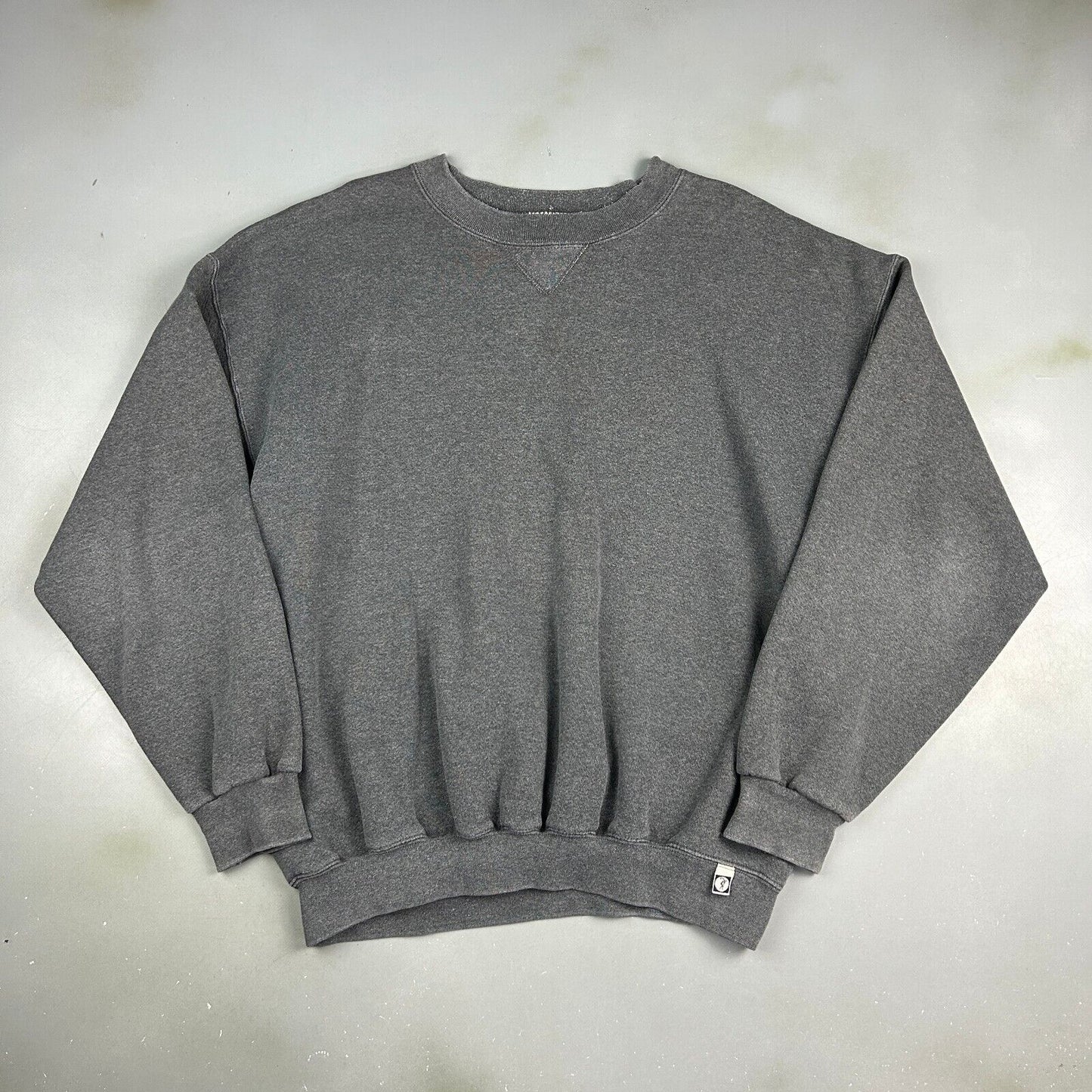 VINTAGE 90s Discus Athletic Faded Dark Grey Blank Crewneck Sweater sz XL Adult