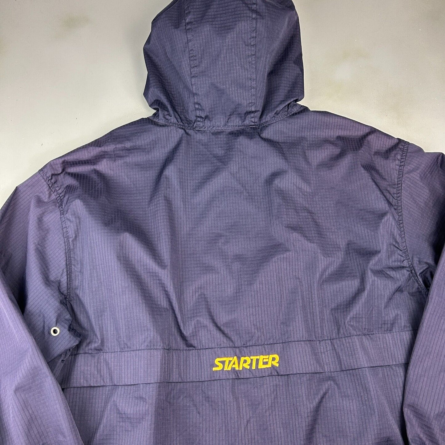 VINTAGE 90s | STARTER Ripstop 1/2 Zip Anorak Jersey Lined Jacket sz L Adult