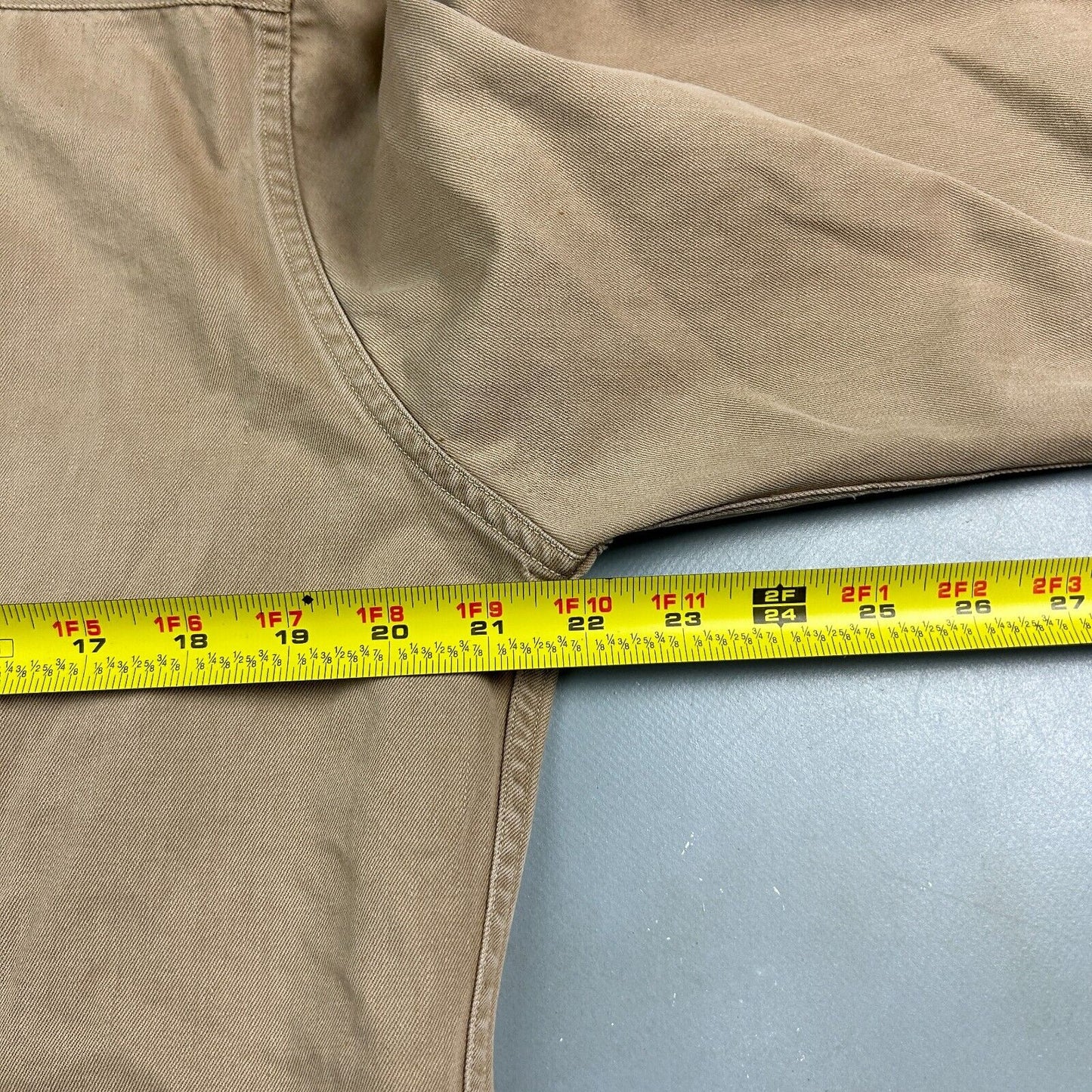 VINTAGE 70s | Tan Fatigue Army Military Button Down Shirt sz L Adult