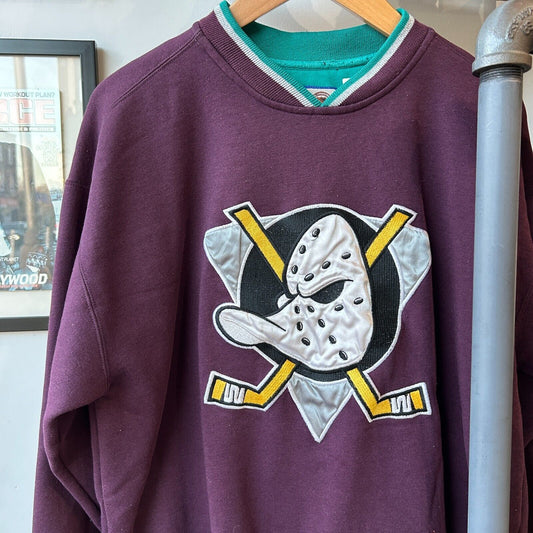 VINTAGE 90s | Starter Anaheim Mighty Ducks NHL Crew Sweater sz L