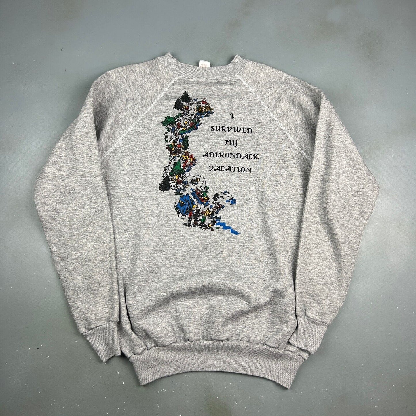 VINTAGE 80s | I Survived My Adirondack Vacation Crewneck Sweater sz M Adult