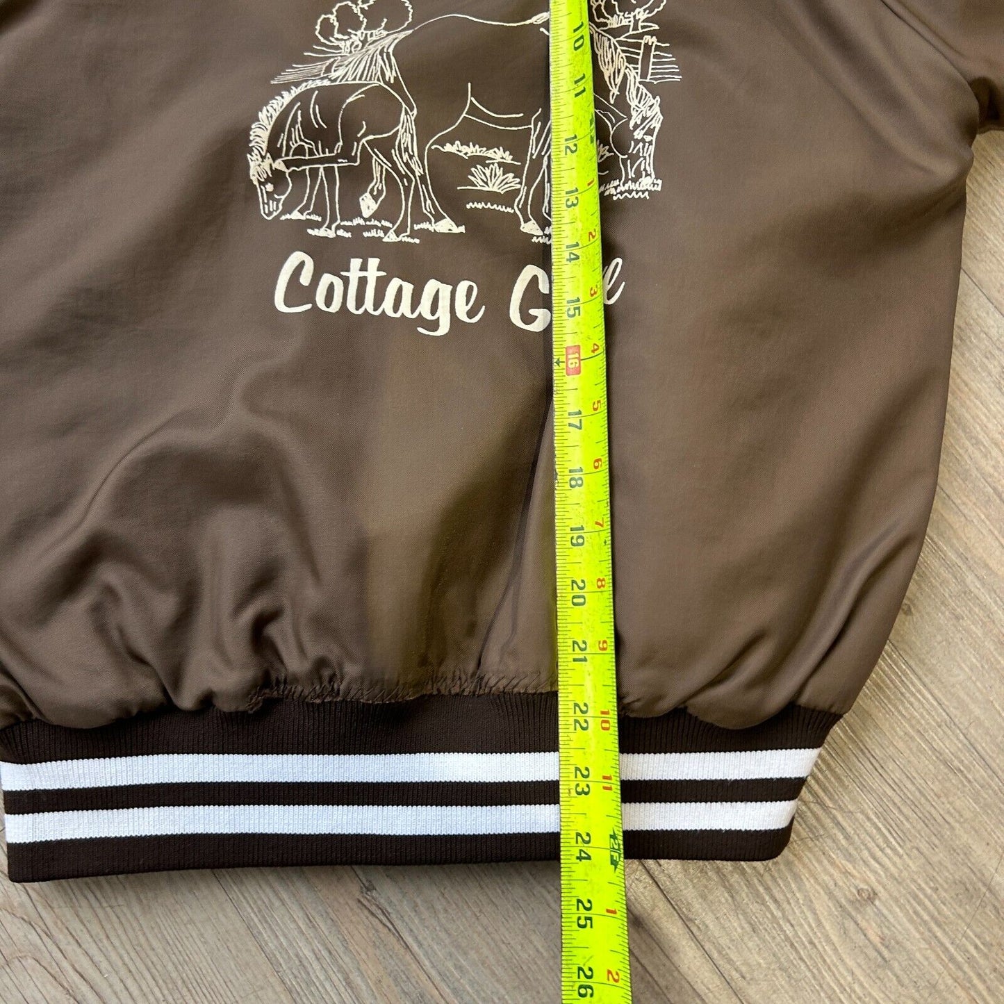 VINTAGE 90s | Lazy Ranch & Horse Co Brown Button Snap Bomber Jacket sz S Adult