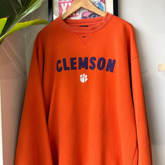 VINTAGE | Team NIKE Mid Swoosh CLEMSON Sweater sz L Adult