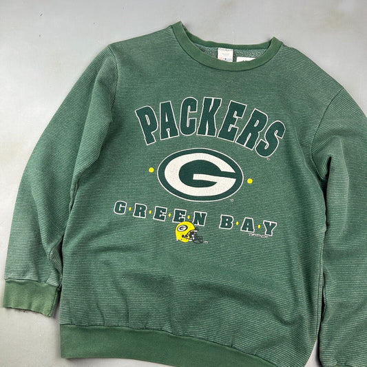 VINTAGE 1992 | NFL Green Bay Packers Striped Football Crewneck Sweater sz XS-S