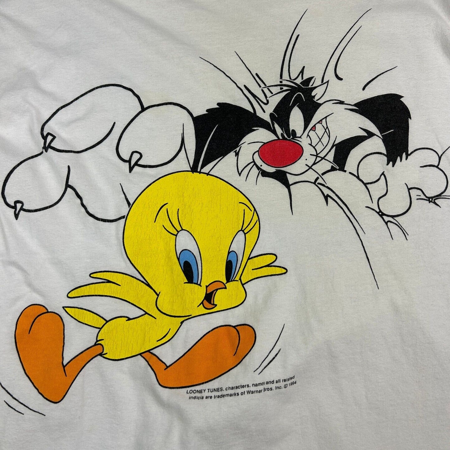 VINTAGE 1994 | Tweety Bird & Sylvester Looney Tunes Cartoon T-Shirt sz XXL Adult
