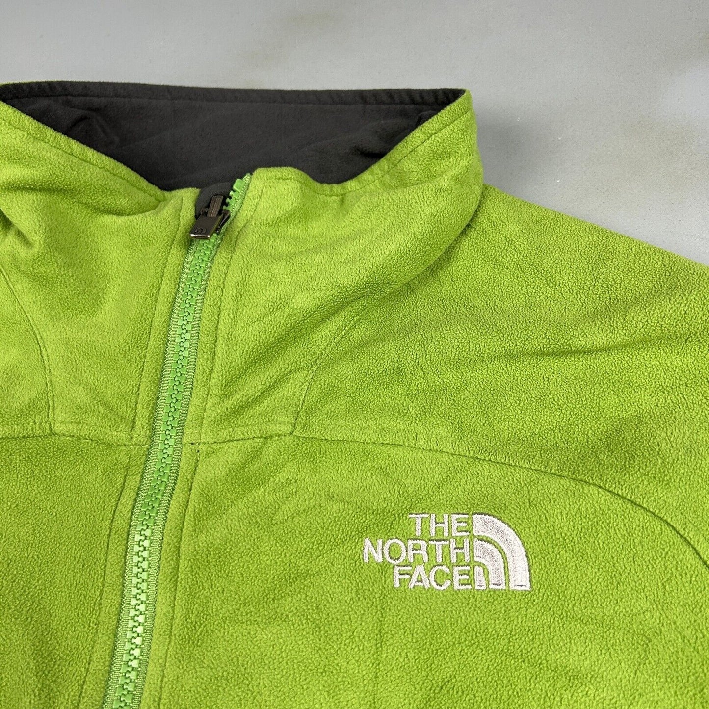 VINTAGE The North Face Green Full Zip Tech Fleece Sweater sz L-XL Adult