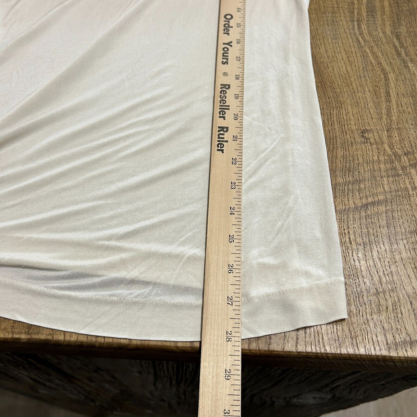 VINTAGE 80s | L.L Bean Sheer Spandex Cream Long Sleeve T-Shirt sz S