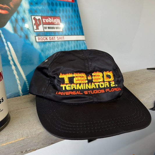VINTAGE | Terminator 2 3D Universal Studios Nylon HAT One Size Adult