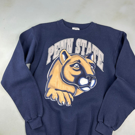 VINTAGE 90s | Penn State Nittany Lions Big Logo Crewneck Sweater sz S Adult