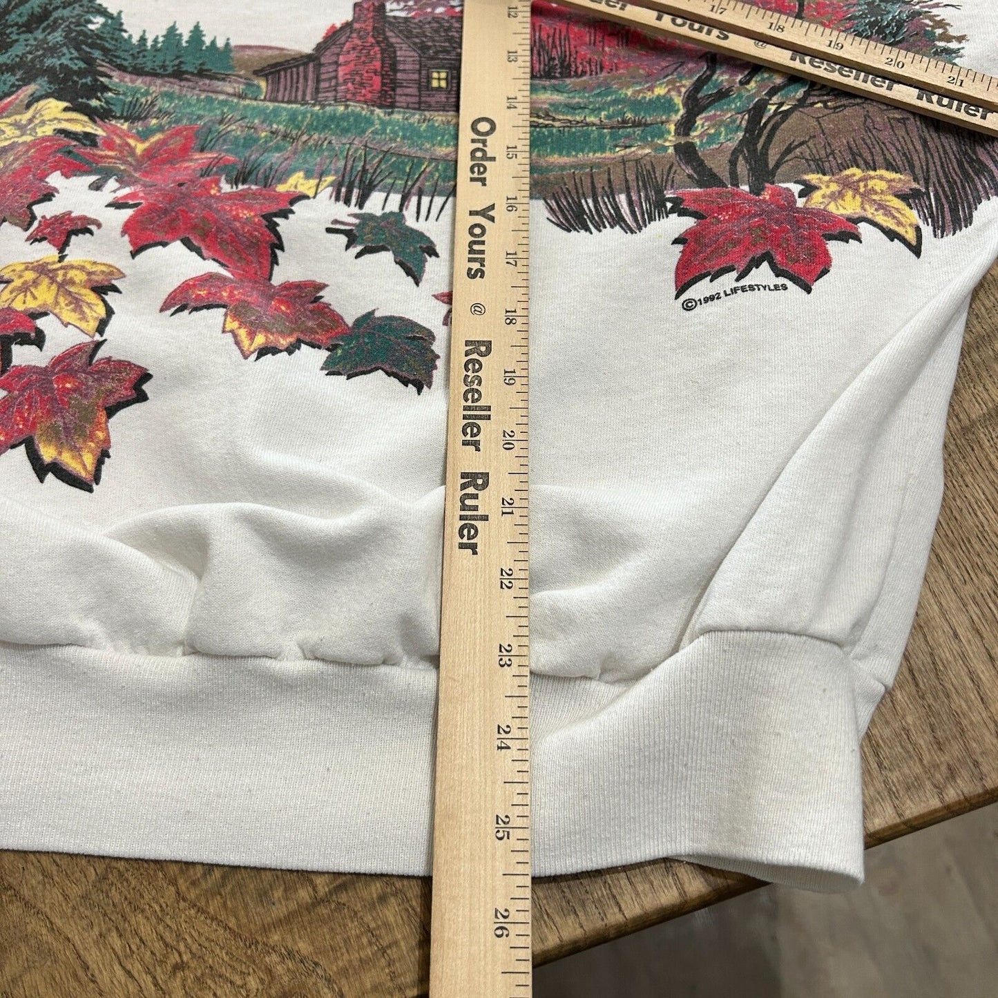 VINTAGE 90s | Lifestyles All Over Fall Nature Print Crew Sweater sz XL-2XL