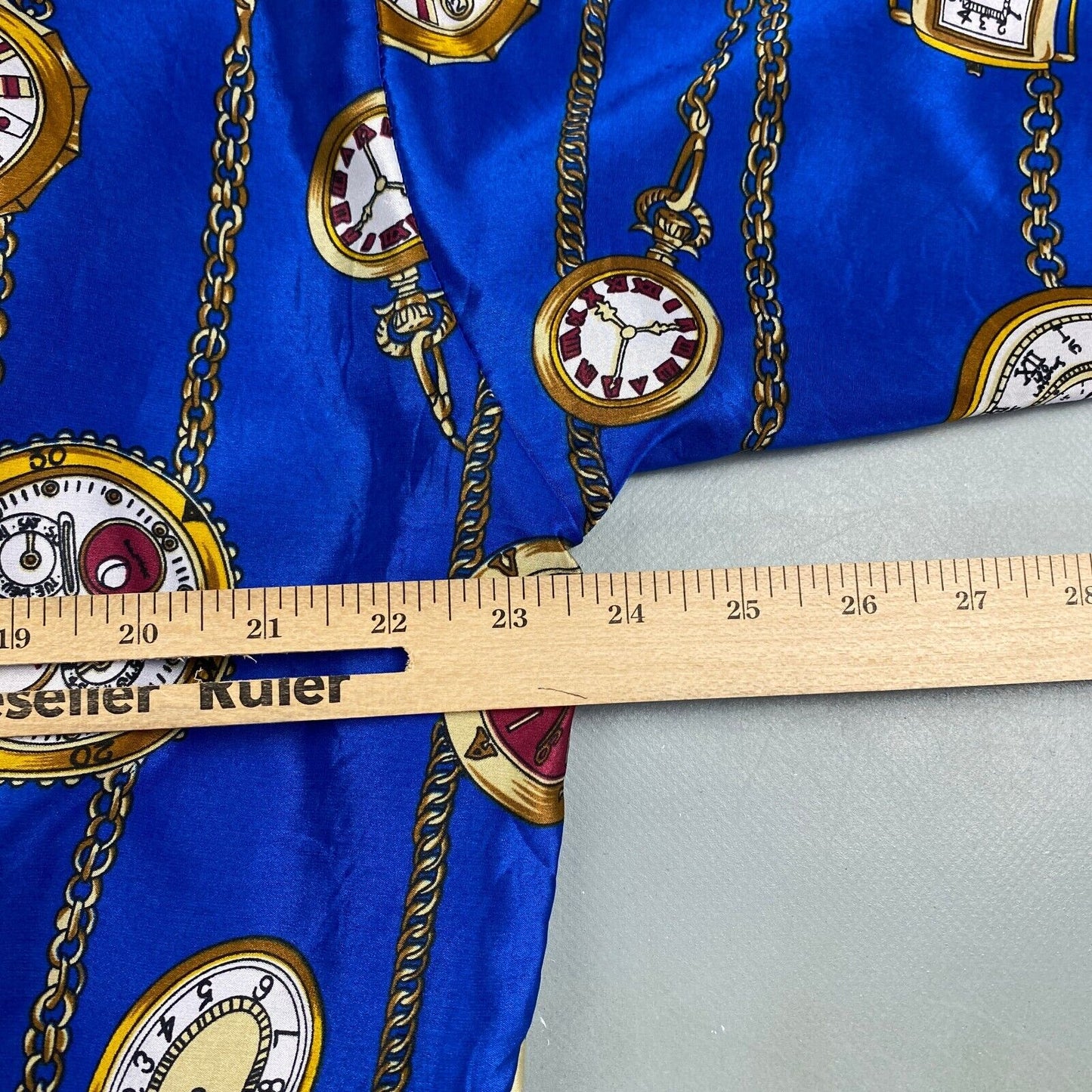 VINTAGE 80s Designer Pocket Watch All Over Print Satin Jacket sz Large Adult