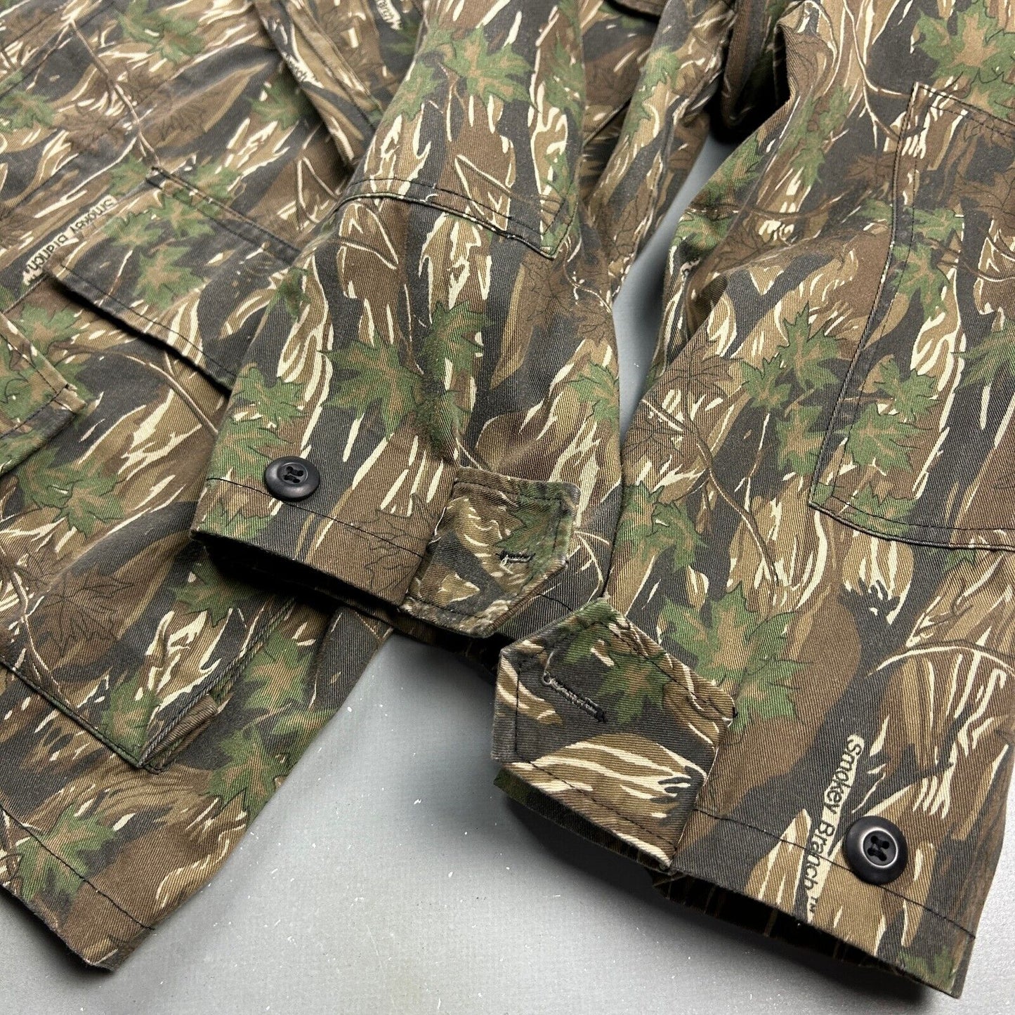 VINTAGE 90s | Military Smokey Branch Camo Chore Work Jacket sz M-Reg Adult