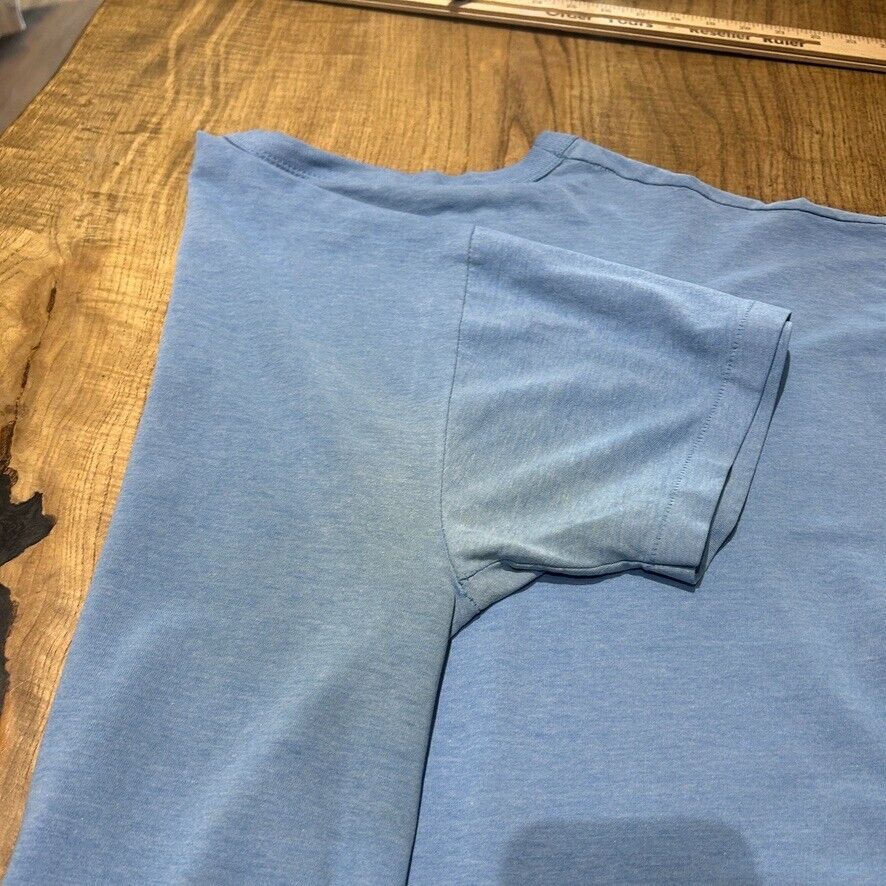 VINTAGE 90s | Faded Blue Blank T-Shirt sz XL