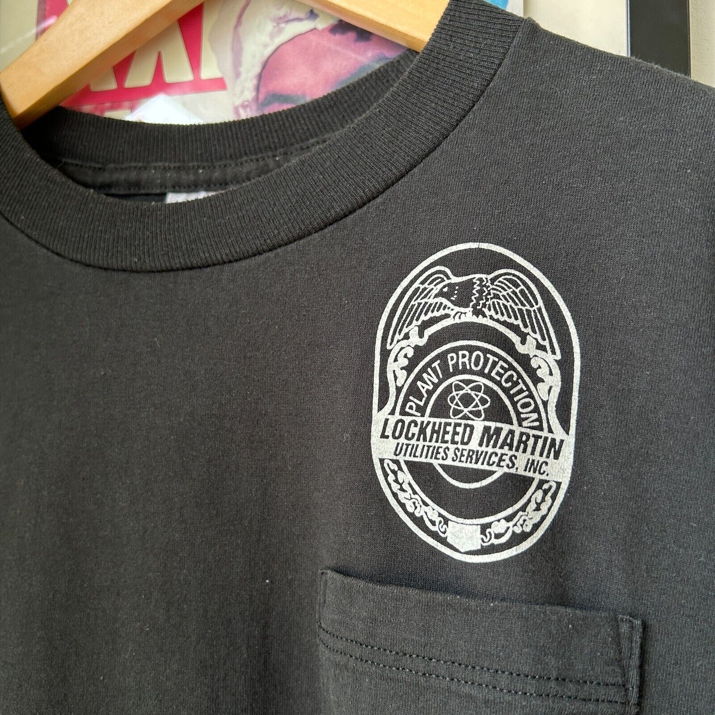 VINTAGE | Lockheed Martin Plant Protection Black T-Shirt sz M Adult