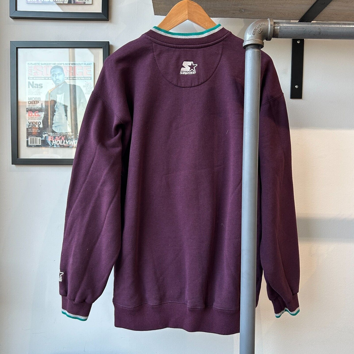VINTAGE 90s | Starter Anaheim Mighty Ducks NHL Crew Sweater sz L