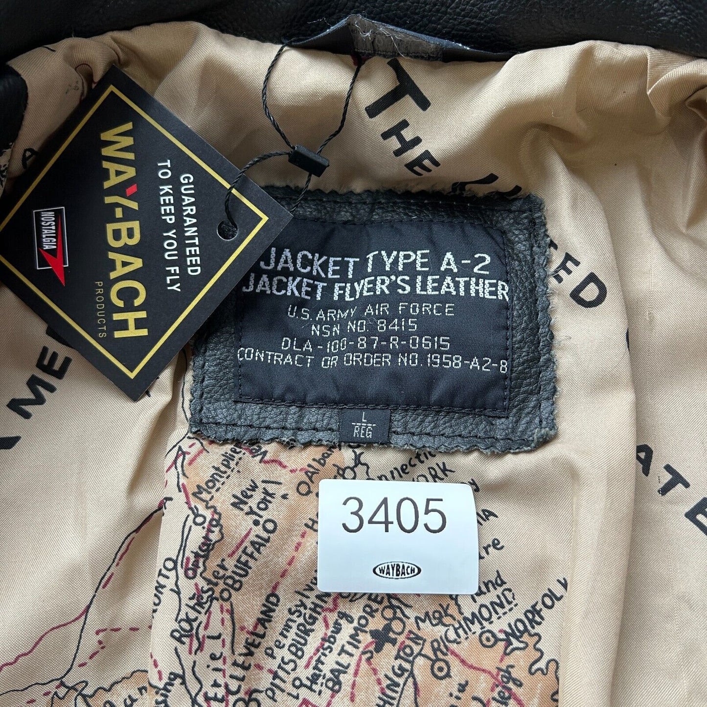 VINTAGE | Type A-2 Flyers Black Leather U.S Army Bomber Jacket sz L