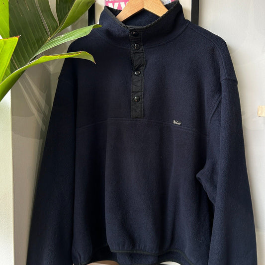 VINTAGE | Woolrich Navy/Black Snap T Fleece Sweater sz XXL Adult