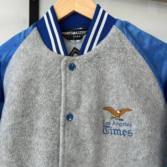 VINTAGE 80s 90s | Los Angeles Times Fleece Bomber Jacket sz L