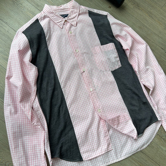 Comme Des Garcons Homme | Gingham Cotton Panel Button Down Shirt sz S/M
