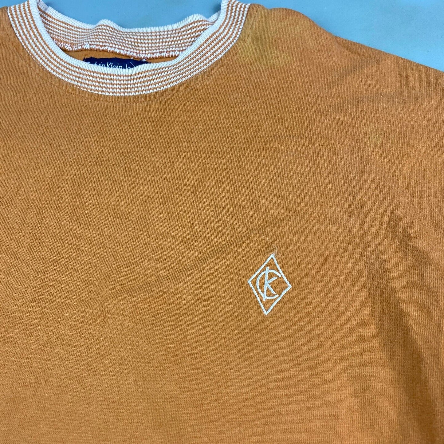 VINTAGE 90s Calvin Klein Jeans Ringer Long Sleeve T-Shirt sz M-L Adult