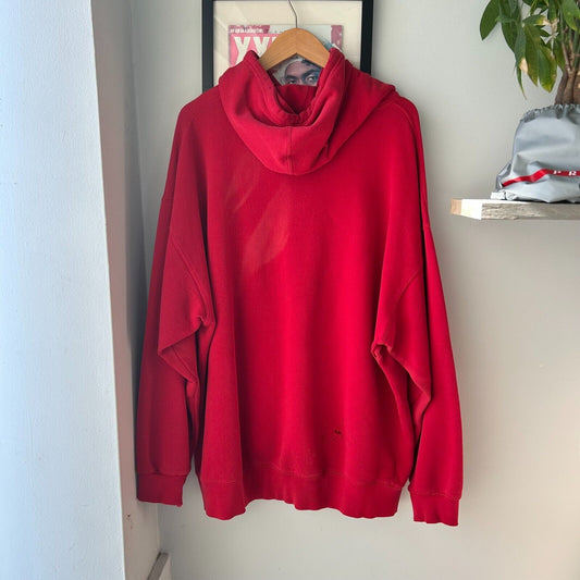 VINTAGE 90s St Johns Bay Blank Red Hoodie Sweater sz XXLT Mens