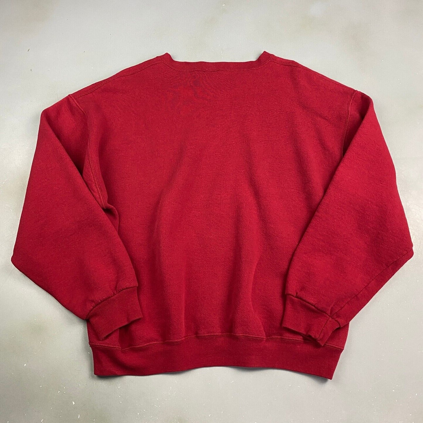 VINTAGE Russell Athletic Blank Red Crewneck Sweater sz Large Adult
