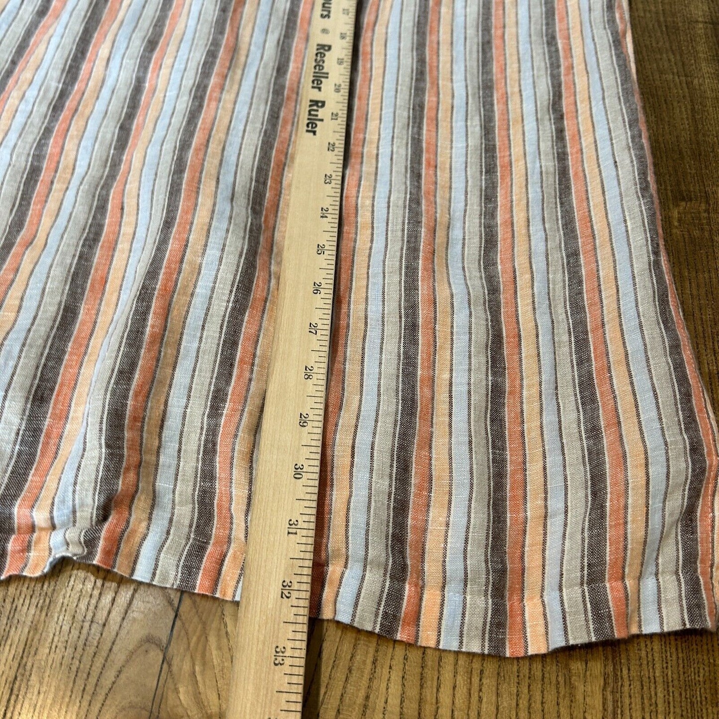 VINTAGE 80s | Pastel Striped Linen Short Sleeve Button Down Shirt sz M