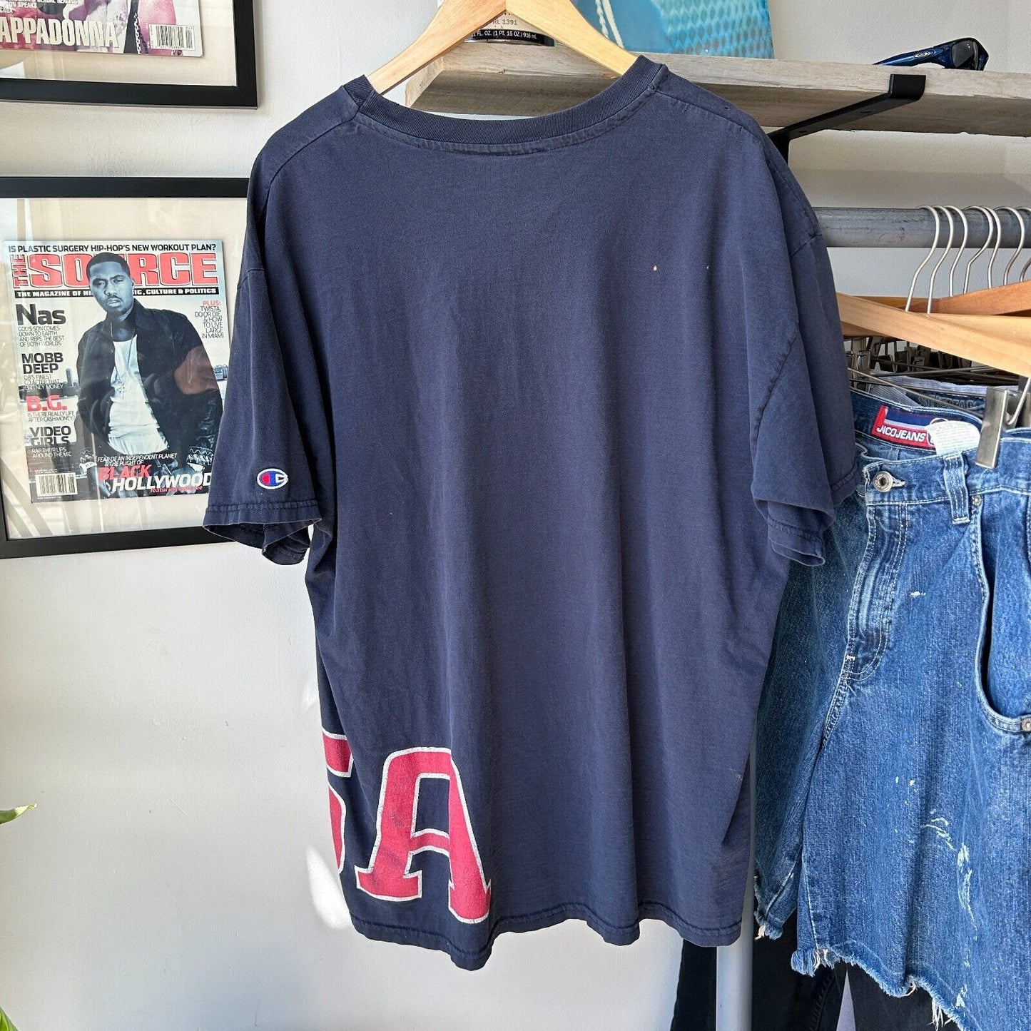 VINTAGE 90s | Champion USA Spell Out T-Shirt sz XL Adult
