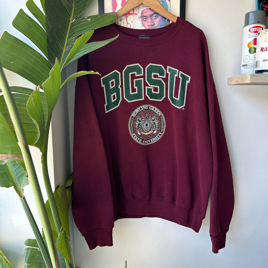 VINTAGE 90s | Bowling Green State University Crest Sweater sz XXL Adult