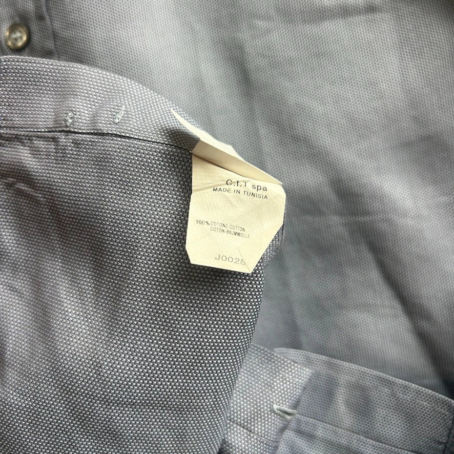1990s Emporio ARMANI | Vintage Sharkskin Oxford Button Down Shirt sz M 38-15