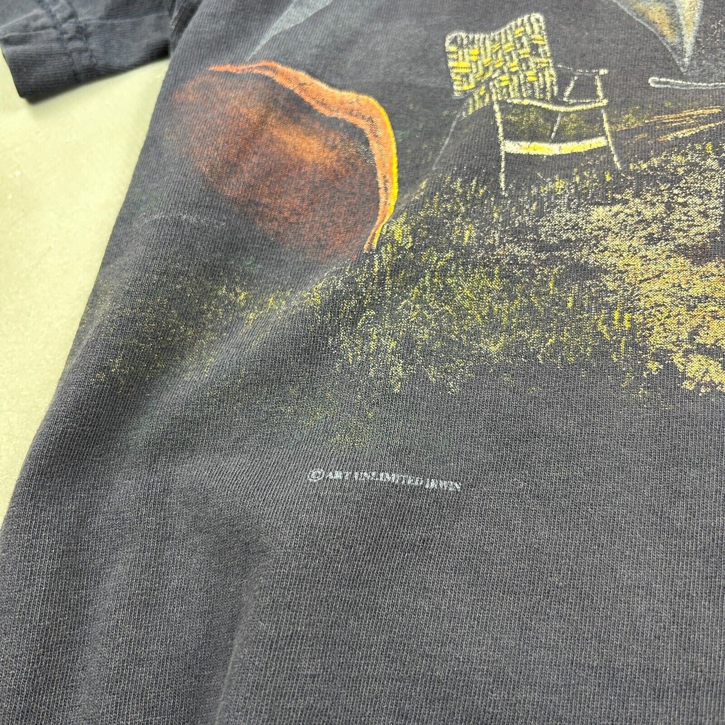 VINTAGE 90s | Camping Art Unlimited Nature Wrap Print T-Shirt sz XL Adult