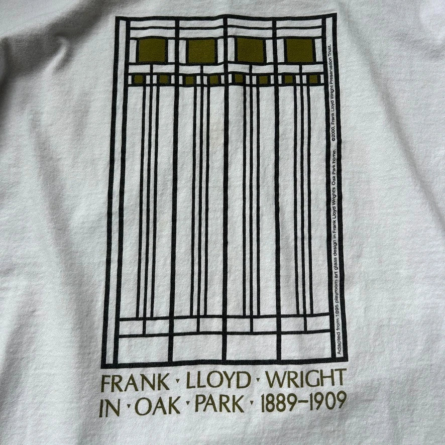 VINTAGE | Frank Lloyd Wright Playroom Art Glass Design T-Shirt sz L