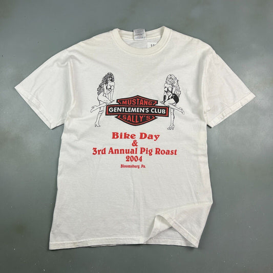 VINTAGE 04' | Mustang Sallys Gentlemen Club Biker T-Shirt sz M Adult