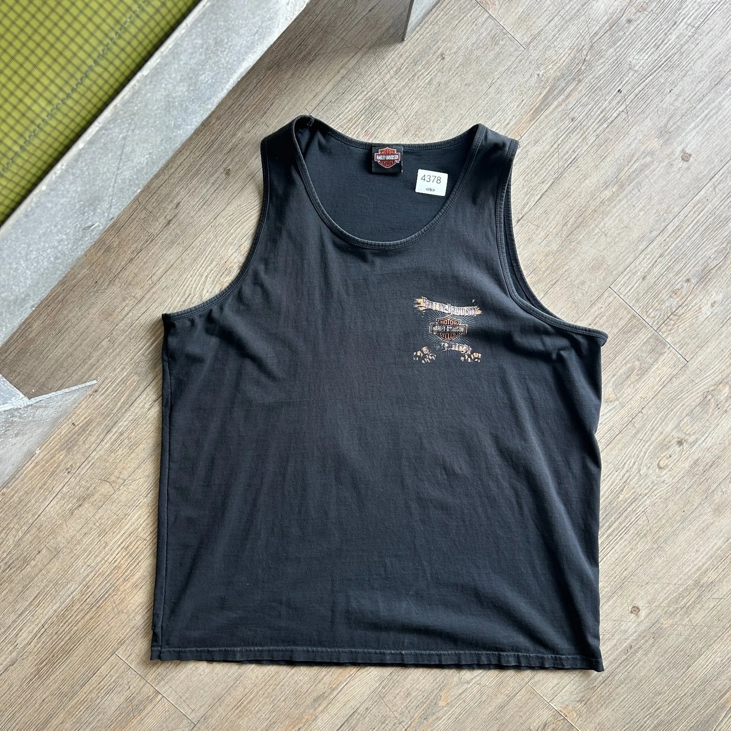 VINTAGE | Jamaica Harley Davidson Biker Sun Faded Sleeveless Tank T-Shirt sz XL