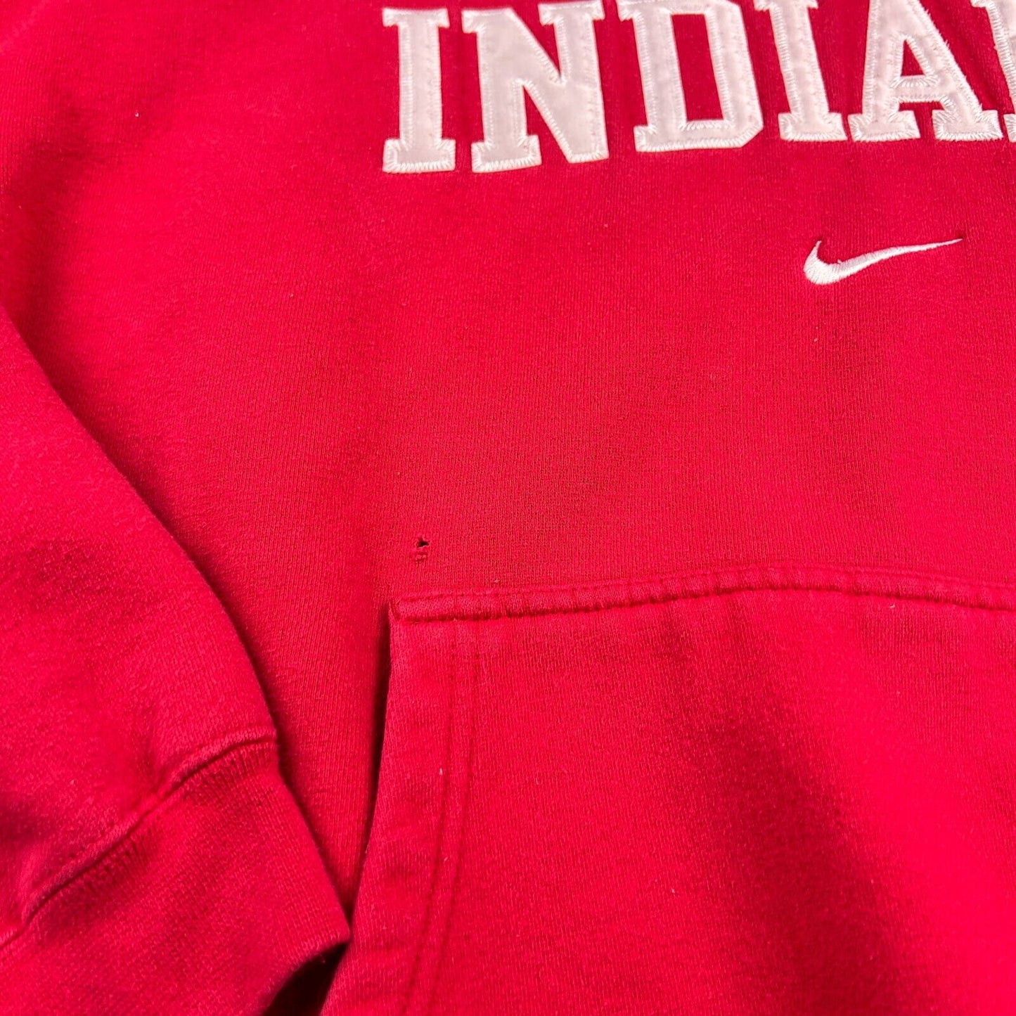 VINTAGE | NIKE Mid Swoosh Indiana Red Hoodie Sweater sz XXL Adult