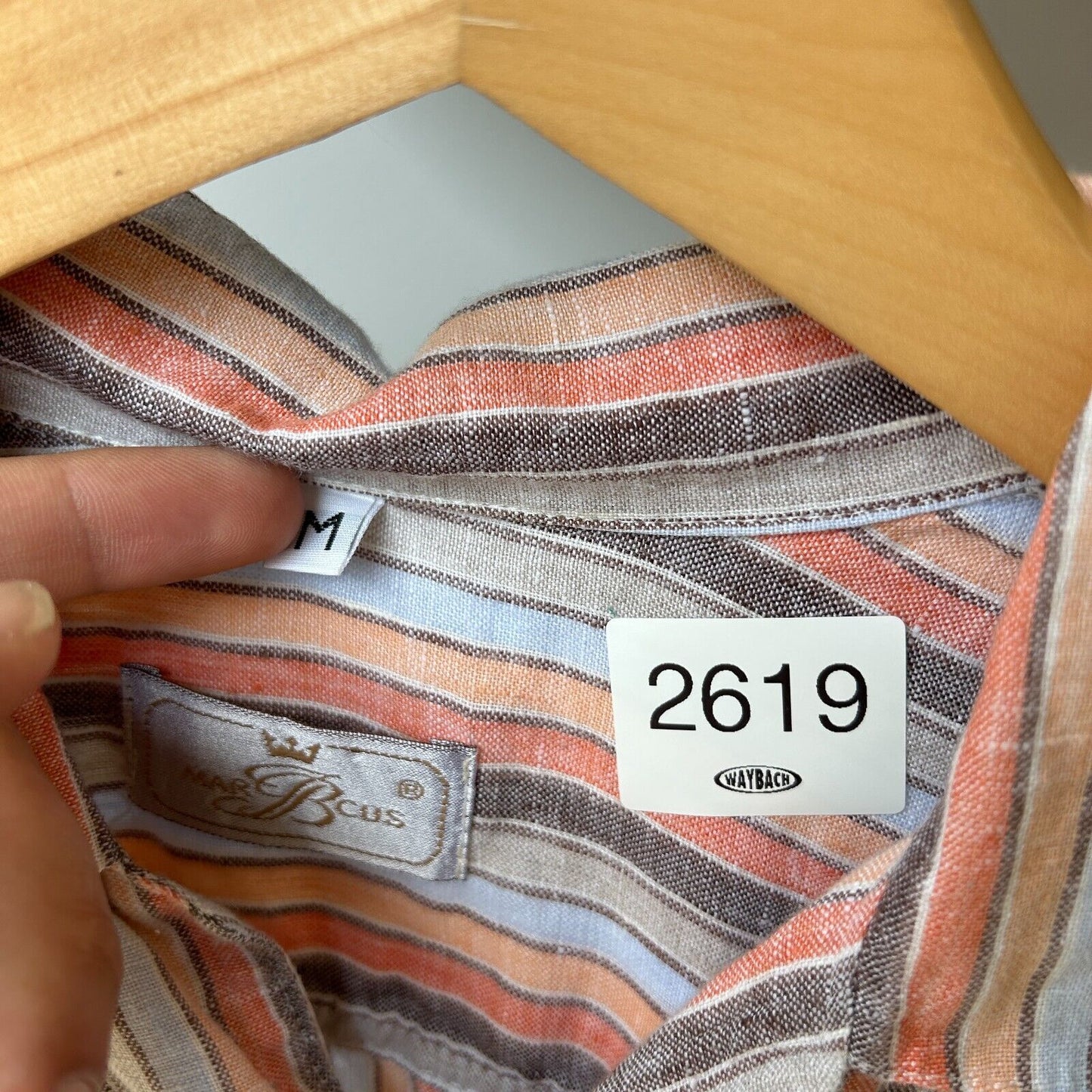 VINTAGE 80s | Pastel Striped Linen Short Sleeve Button Down Shirt sz M