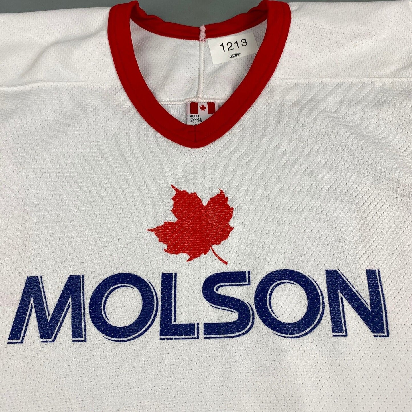 VINTAGE 90s Molson Canadian Beer Hockey Jersey sz XL Adult