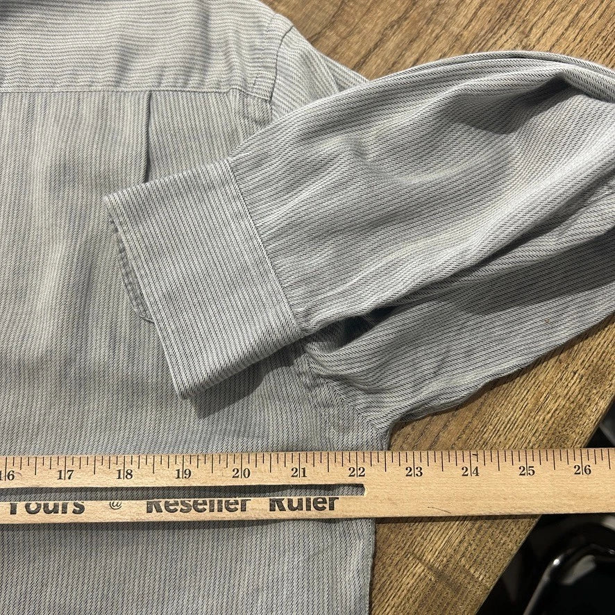1990s GIVENCHY Gentleman Paris | Vintage Fine Herringbone Button Down Shirt sz L