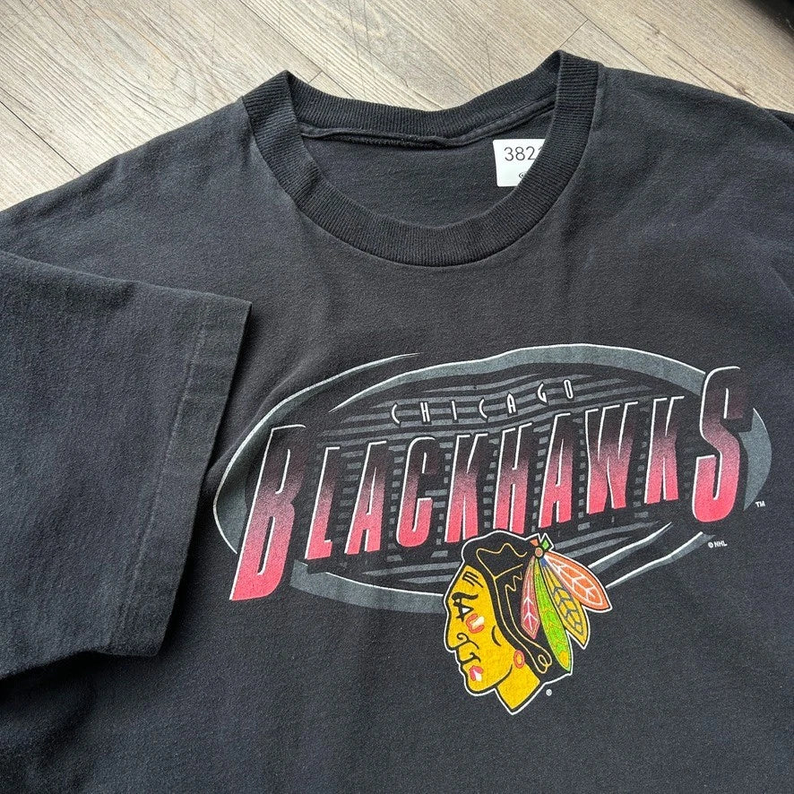 VINTAGE 90s | Chicago Blackhawks NHL Hockey Logo T-Shirt sz XL