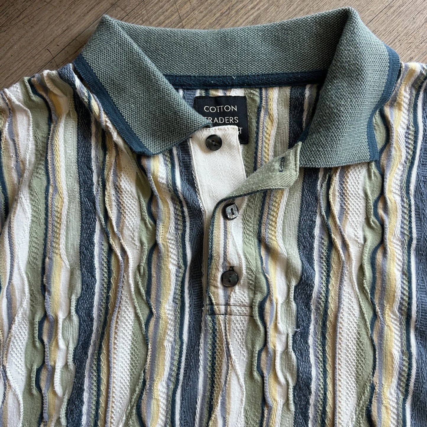 COOGI Style | Vintage Cotton Traders Sport 3D Knit Polo Shirt sz L/XL