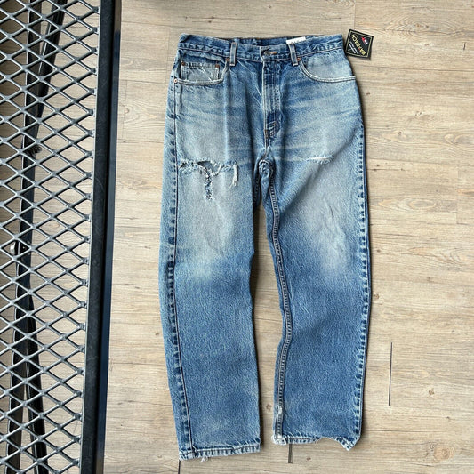 VINTAGE 90s | LEVIS 505 Faded Regular Fit Jeans Pants sz W33 L30 Made In USA