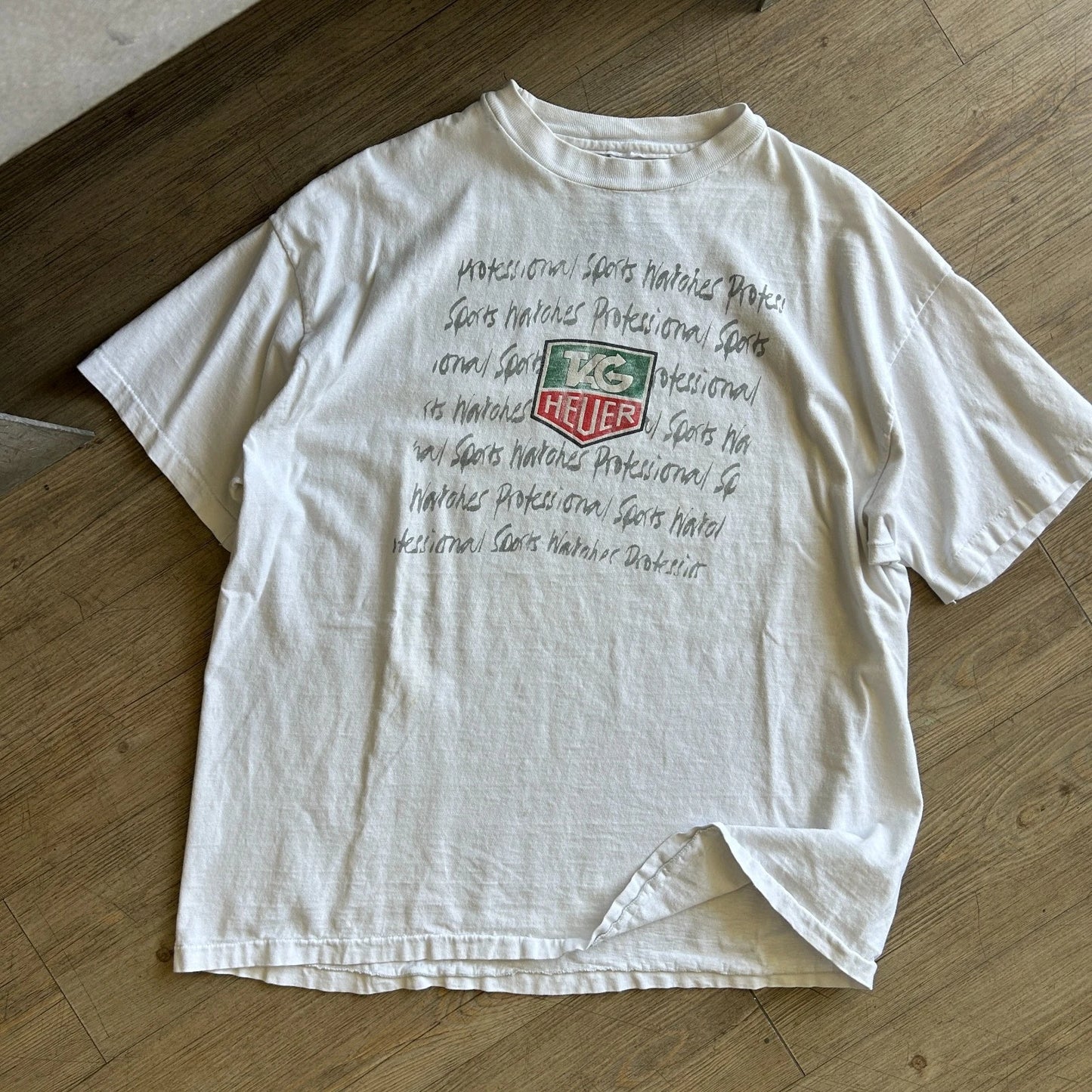 VINTAGE 90s | Tag Heuer Professional Sports Watches T-Shirt sz XL