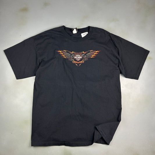 VINTAGE | Harley Davidson Motor Cycles Biker Silver Eagle T-Shirt sz XXL Adult