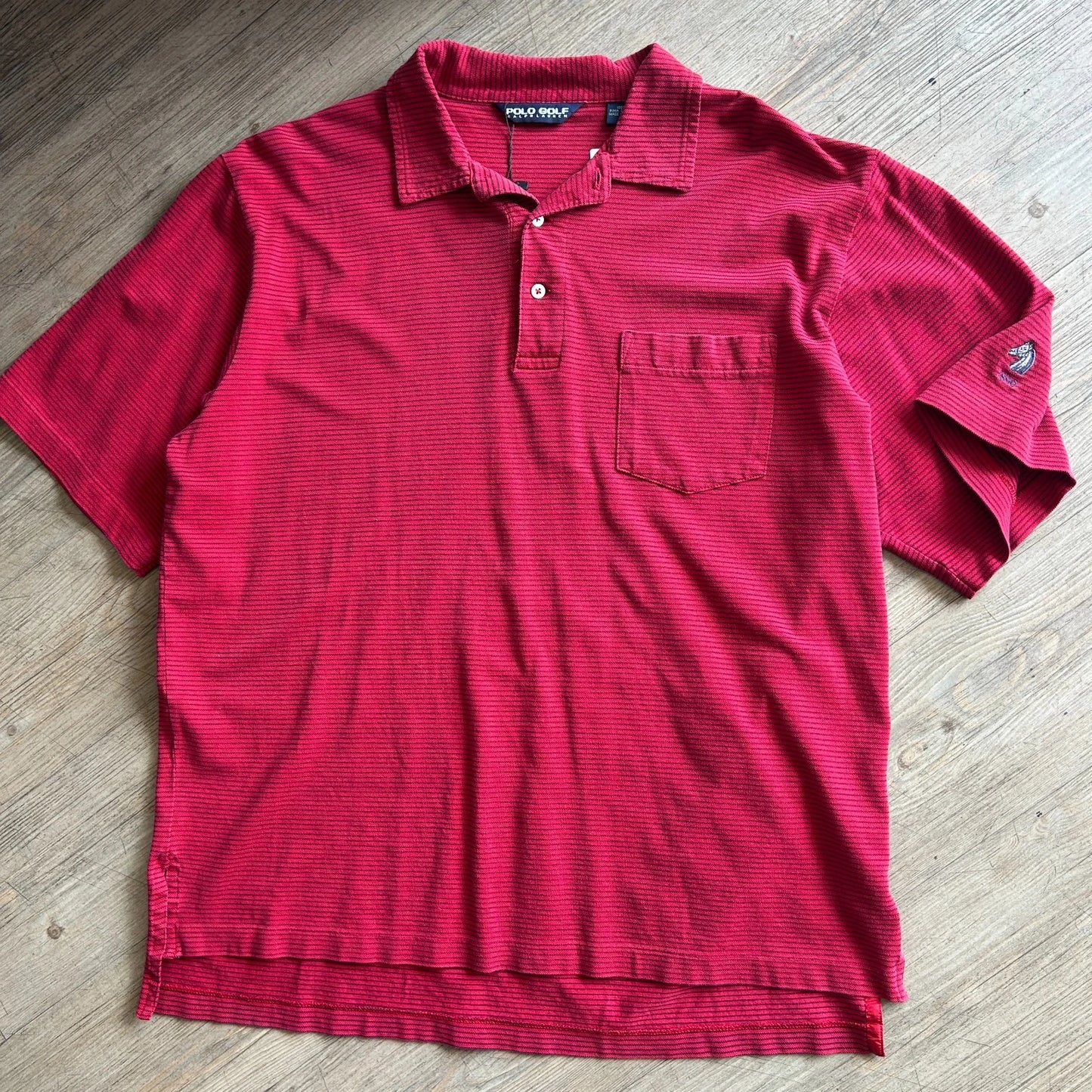 POLO GOLF | Vintage Ralph Lauren 1890 Horse Striped Pima Cotton Polo Shirt sz L