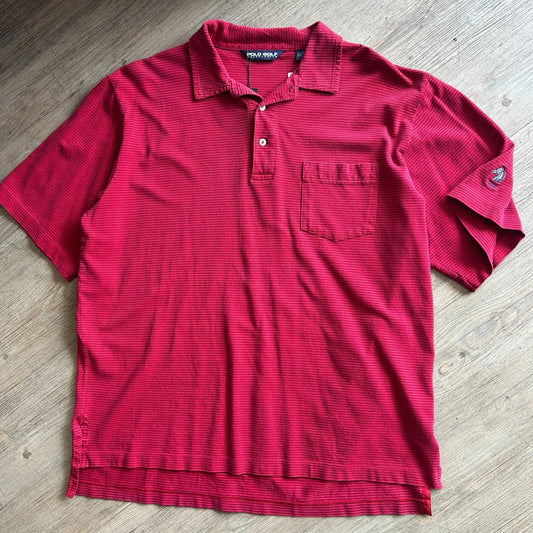 POLO GOLF | Vintage Ralph Lauren 1890 Horse Striped Pima Cotton Polo Shirt sz L
